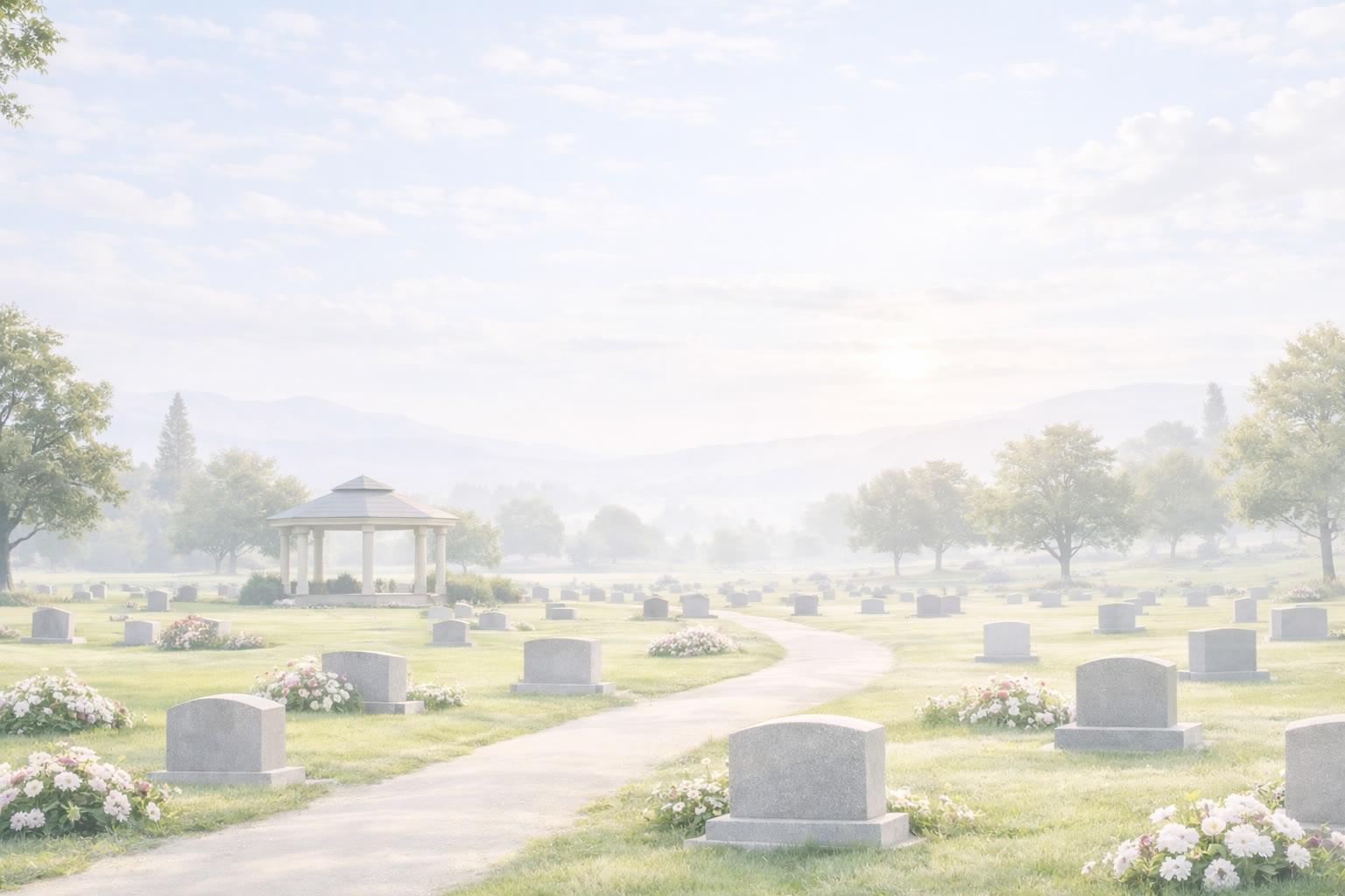 Peaceful Utah cemetery landscape
