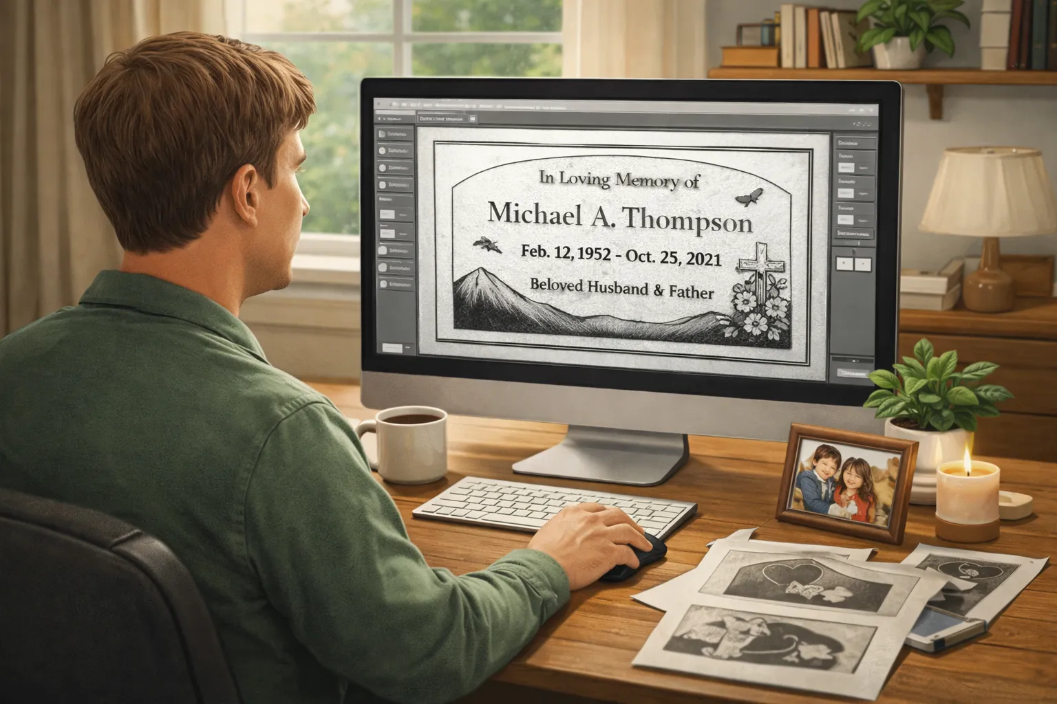 The Lasting Memori online headstone designer tool