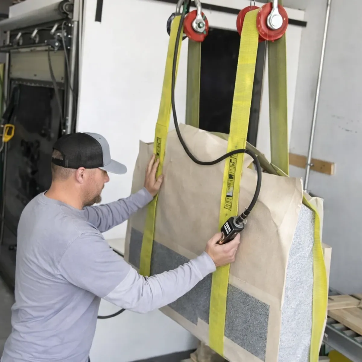 A craftsman preparing a stencil and engraving a monument in the Utah Headstone Design shop